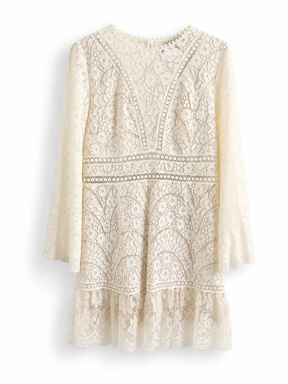BLUE B COLLECTION LACE EYELET EMBROIDERED FESTIVAL DRESS SZ L - Picture 2 of 3